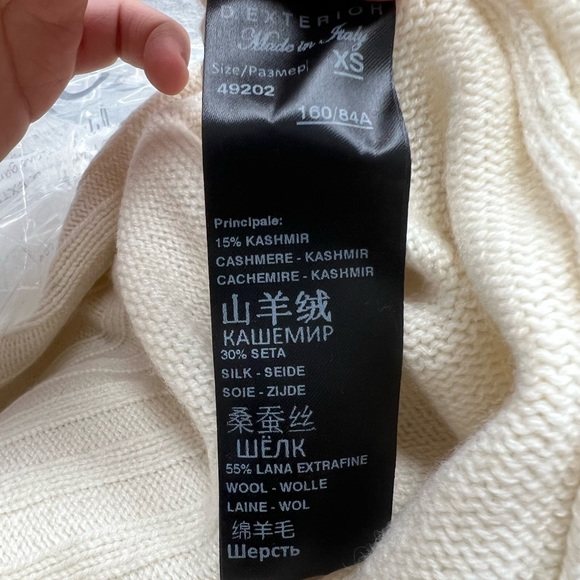 D. Exterior Cashmere Blend Women’s Sweater in White - Picture 6 of 6